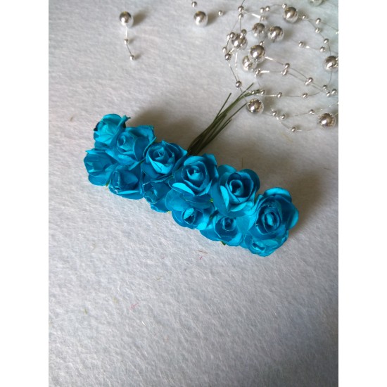 Розочки бумажные в пучках 1,5 см цв. темно-голубой, цена за пучок